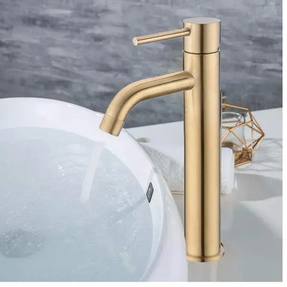 Dřezová baterie, SUS304 Nerezová ocel, Zlatá, N/MP0A2 Koupelnové baterie Výchozí název Alessandro Design