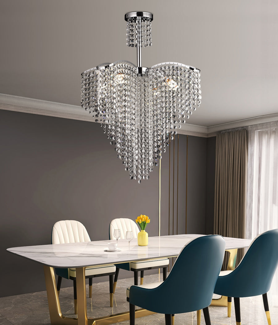 Křišťálový svícen Ander 4xE14 Průměr 45cm Chromový Křišťálový svícen Výchozí název Alessandro Design