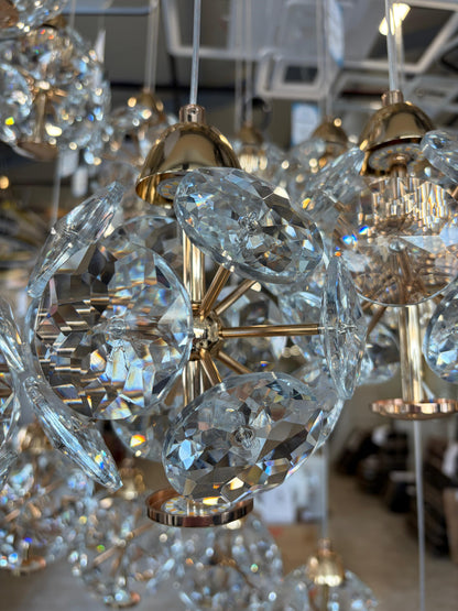 Křišťálový LED lustr KILKENNY Culmino, 144W, neutrální světlo, průměr 60cm, zlaté moderní lustry Výchozí název Alessandro Design