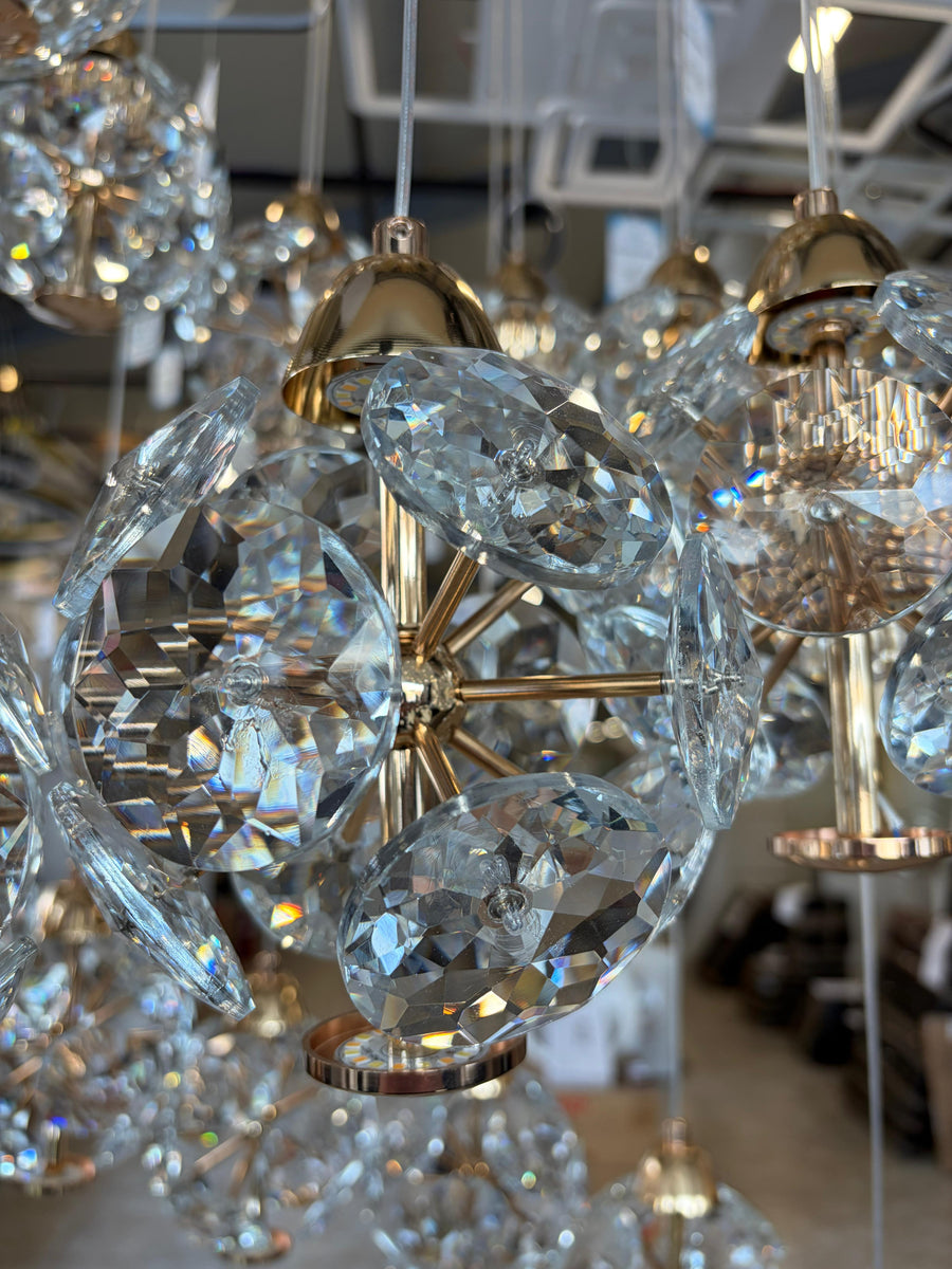 Křišťálový LED lustr KILKENNY Culmino, 144W, neutrální světlo, průměr 60cm, zlaté moderní lustry Výchozí název Alessandro Design