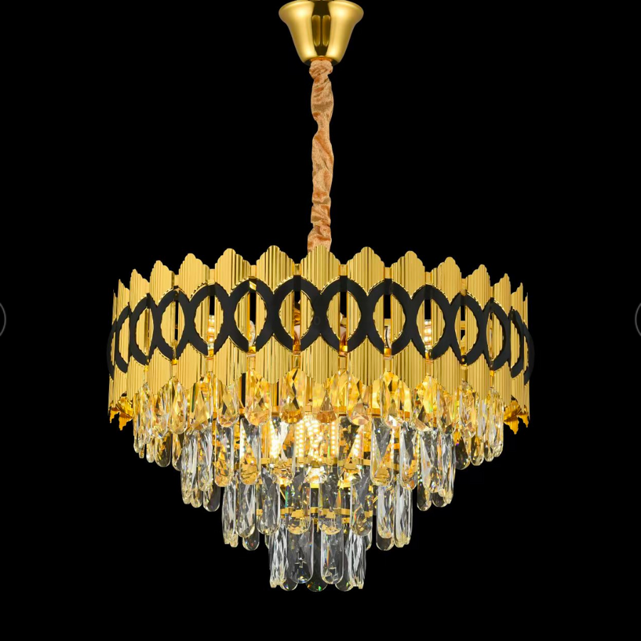 Křišťálový lustr PIERREFONDS Nobile 5xE14, průměr 38,5 cm, lesklé zlato, nastavitelná výška Křišťálové lustry Výchozí název Alessandro Design