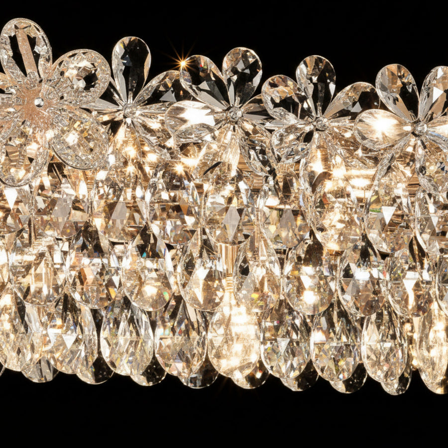 Křišťálový lustr Regalis 11x E14, průměr 85 cm, lesklé zlato, nastavitelná výška, kov a křišťál