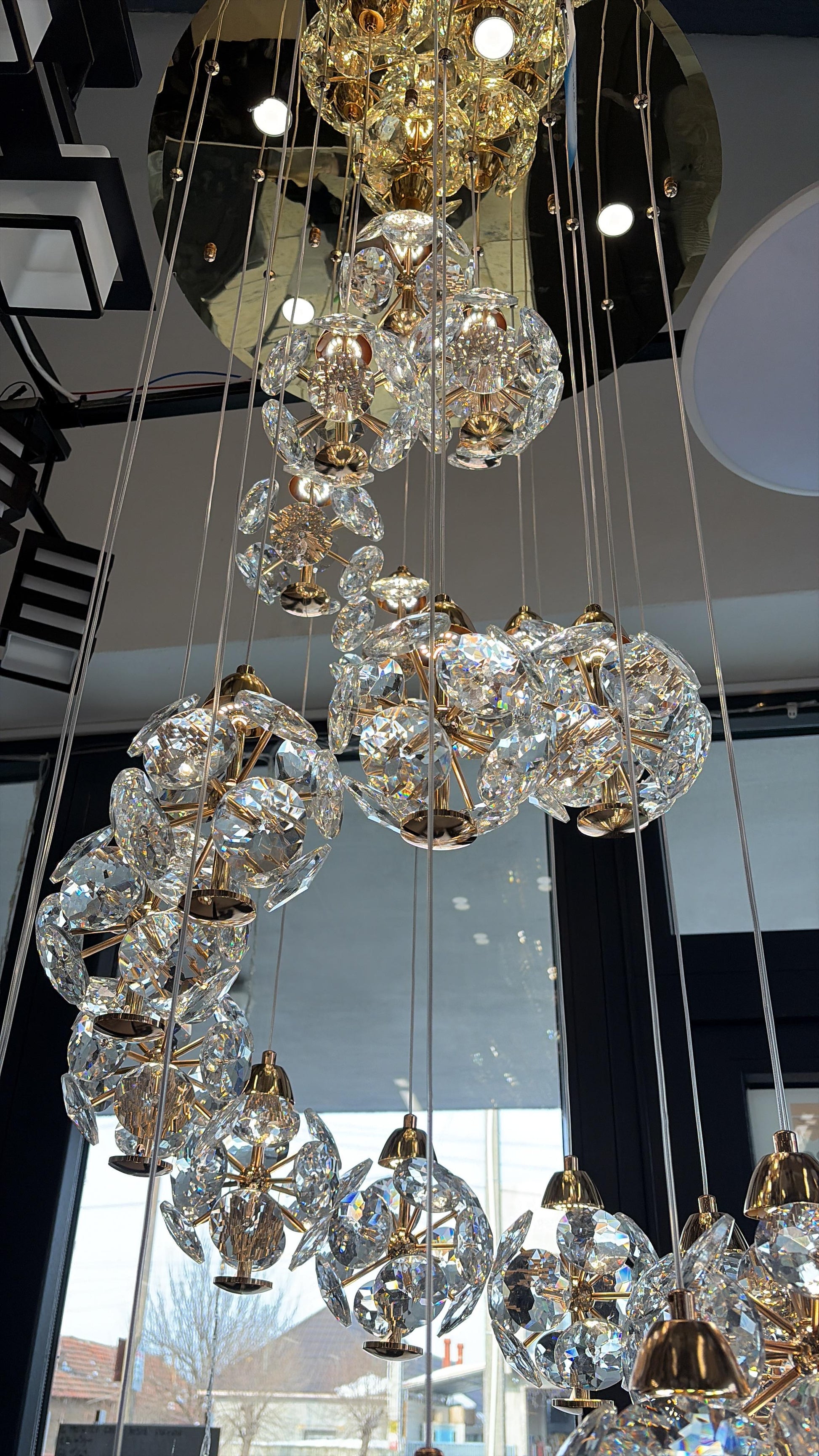 Křišťálový LED lustr KILKENNY Culmino, 144W, neutrální světlo, průměr 60cm, zlaté moderní lustry Výchozí název Alessandro Design
