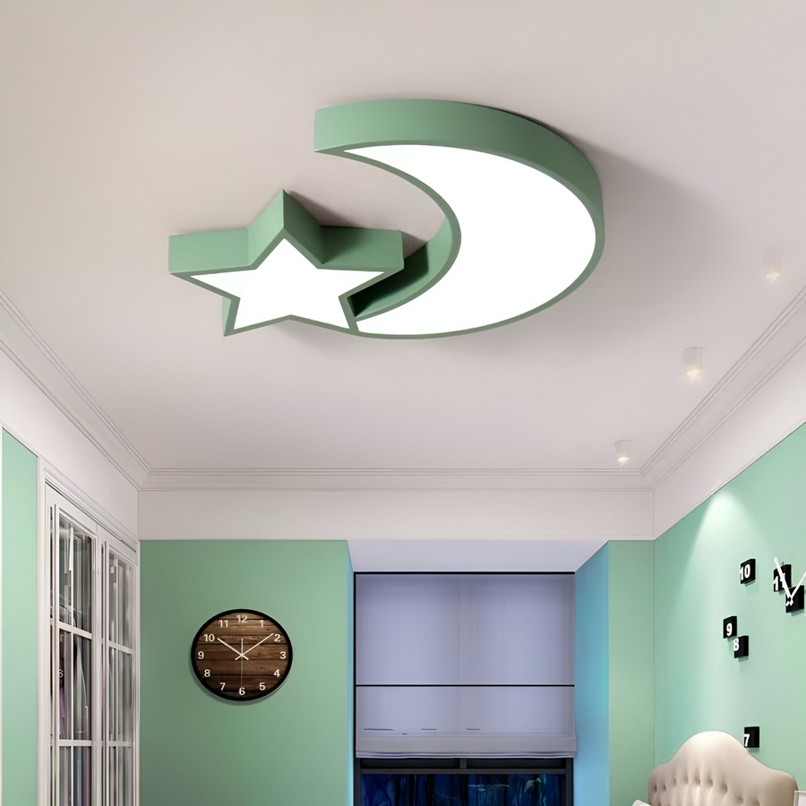 Sofia LED lustr, 34W, zelený akryl, tvar měsíce a hvězdy, 3000K/4000K/6000K LED lustry Výchozí název Alessandro Design