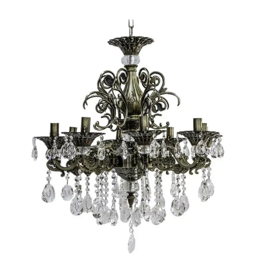 SANSSOUCI Magno křišťálový lustr, 8xE14, průměr 65cm, starožitné mosazné klasické lustry Výchozí název Alessandro Design