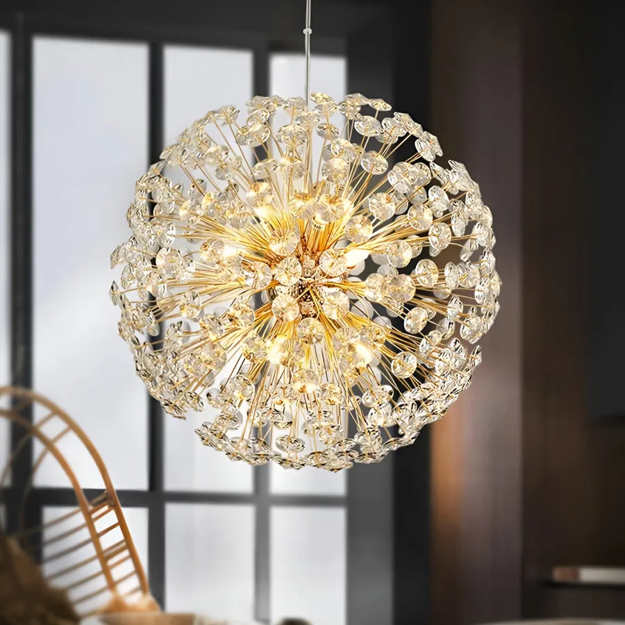 Křišťálový lustr MINUET 9x G9, průměr 50 cm, lesklé zlato, nastavitelná výška Moderní lustry Výchozí název Alessandro Design