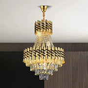 Křišťálový lustr 10XE14 Nardo Gold Black, průměr 60 cm, výška 75 cm Křišťálové lustry Výchozí název Alessandro Design