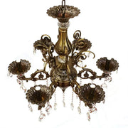 Křišťálový lustr SANSSOUCI Magno, 6xE14, průměr 62cm, starožitné mosazné klasické lustry Výchozí název Alessandro Design