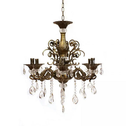 Křišťálový lustr SANSSOUCI Magno, 6xE14, průměr 62cm, starožitné mosazné klasické lustry Výchozí název Alessandro Design