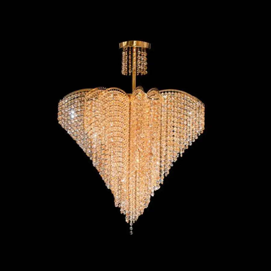Křišťálový svícen Ander, 5xE14, průměr 50 cm, zlato, kov a křišťálový křišťálový svícen Výchozí název Alessandro Design