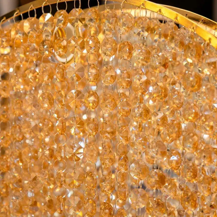 Křišťálový svícen Ander, 5xE14, průměr 50 cm, zlato, kov a křišťálový křišťálový svícen Výchozí název Alessandro Design