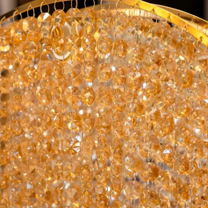 Křišťálový svícen Ander, 5xE14, průměr 50 cm, zlato, kov a křišťálový křišťálový svícen Výchozí název Alessandro Design