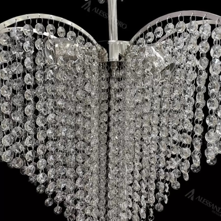 Křišťálový svícen Ander 4xE14 Průměr 45cm Chromový Křišťálový svícen Výchozí název Alessandro Design