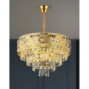 Křišťálový lustr NEUSCHWANSTEIN Nobile 4xE14, průměr 40 cm, zlatý, Nastavitelná výška Křišťálové lustry Výchozí název Alessandro Design
