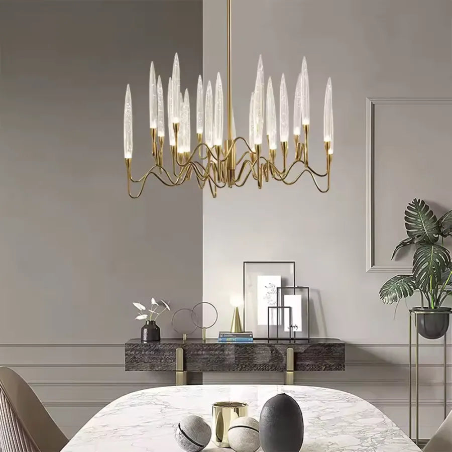 Cristal Chandelier Delta 12XG4 Gold moderní lustry Výchozí název Alessandro Design