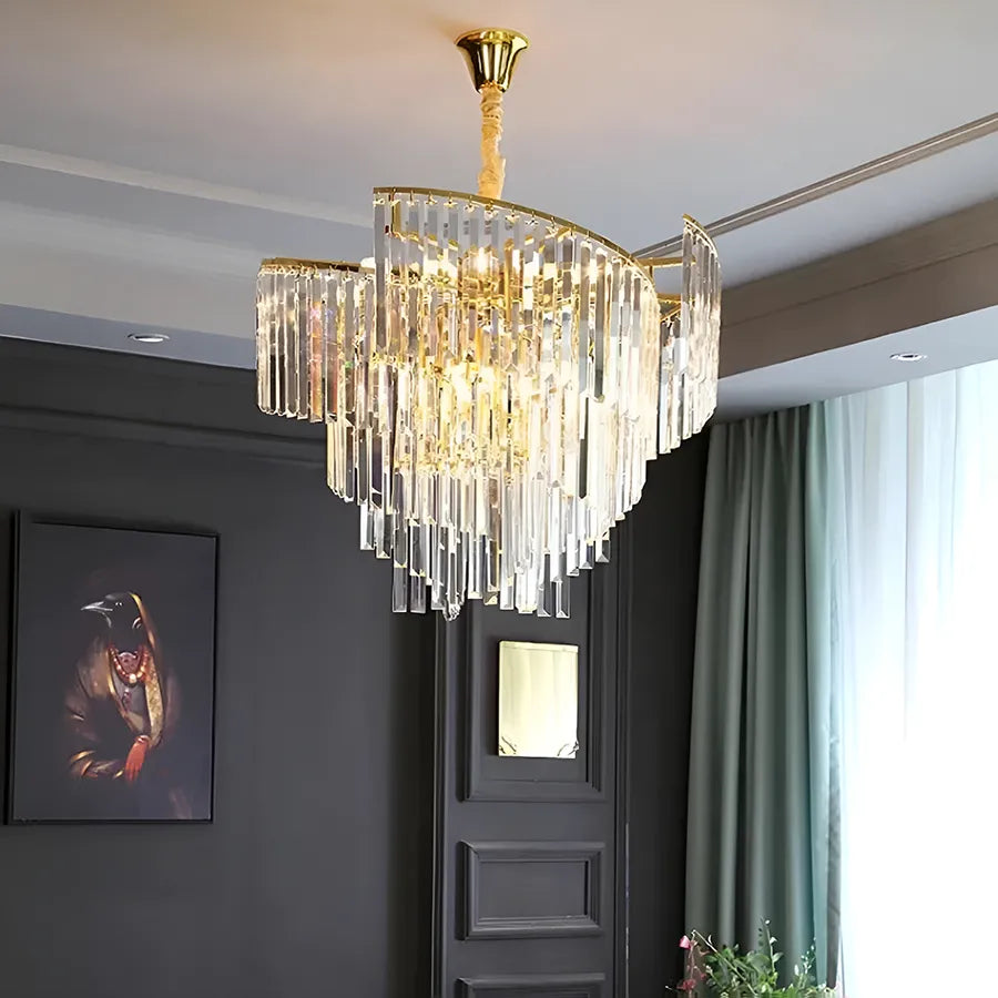 Křišťálový lustr TRIANON Eleganza 6x E27, průměr 47 cm, lesklé zlato, nastavitelná výška Křišťálové lustry Výchozí název Alessandro Design