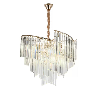 Křišťálový lustr TRIANON Magno 10x E27, Průměr 56cm, Lesklý zlatý, Nastavitelná výška