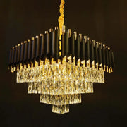 Křišťálový lustr VERSAILLES Eleganza 8x E14, 48 cm, lesklá zlatá a černá, nastavitelná výška Křišťálové lustry Výchozí název Alessandro Design