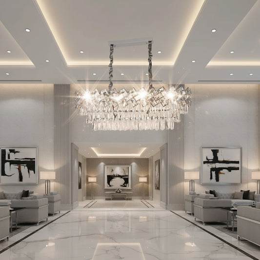 Křišťálový lustr WINDSOR Regalis 10xE14, lesklý chrom, nastavitelná výška Křišťálový lustr Výchozí název Alessandro Design