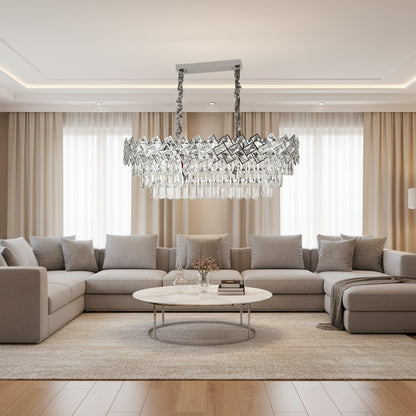 Křišťálový lustr WINDSOR Regalis 10xE14, lesklý chrom, nastavitelná výška Křišťálový lustr Výchozí název Alessandro Design
