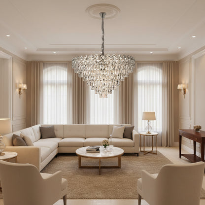Křišťálový lustr WINDSOR Supremo 10xE14, průměr 80 ​​cm, lesklý chrom, nastavitelná výška Křišťálové lustry Výchozí název Alessandro Design