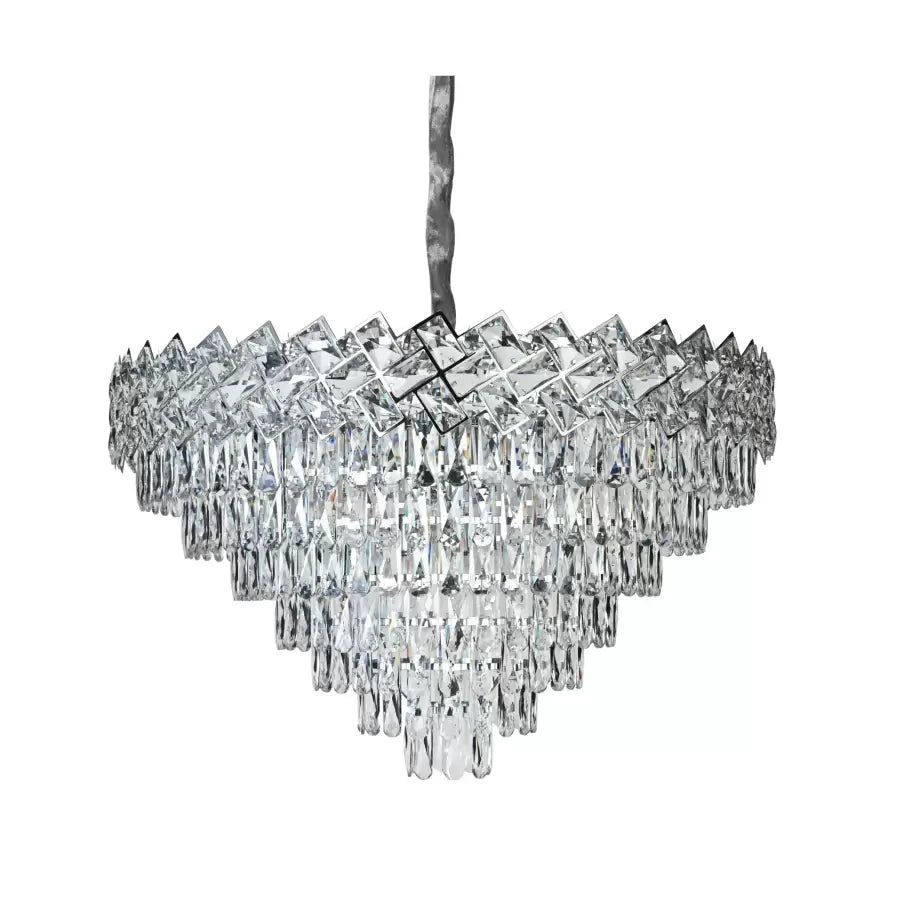 Křišťálový lustr WINDSOR Supremo 10xE14, průměr 80 ​​cm, lesklý chrom, nastavitelná výška Křišťálové lustry Výchozí název Alessandro Design
