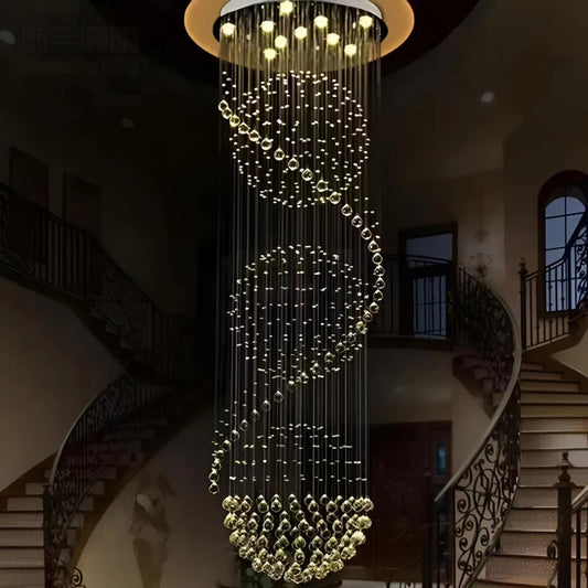LED křišťálový lustr 70W IMPERIALE Gold, průměr 50 cm, výška 200 cm, model žebříku Křišťálový lustr Výchozí název Alessandro Design