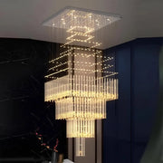 LED křišťálový lustr 80W FLORENTIA Gold, průměr 50 cm, výška 200 cm, model žebříku Křišťálový lustr Výchozí název Alessandro Design