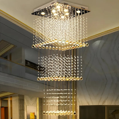 LED křišťálový lustr 80W PALATINA zlatá, průměr 50 cm, výška 200 cm, model žebříku Křišťálový lustr Výchozí název Alessandro Design
