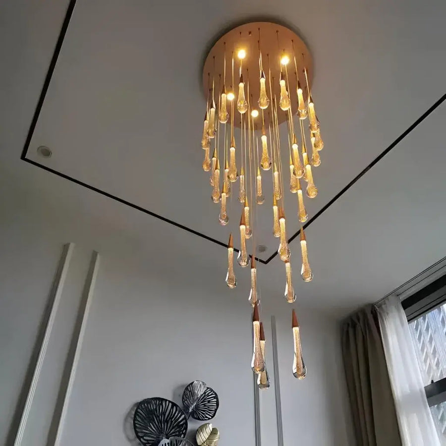 Závěsný křišťálový LED lustr, 39W, Justinian, průměr 60 cm, nastavitelná výška, zlaté, kovové a křišťálové křišťálové lustry Výchozí název Alessandro Design