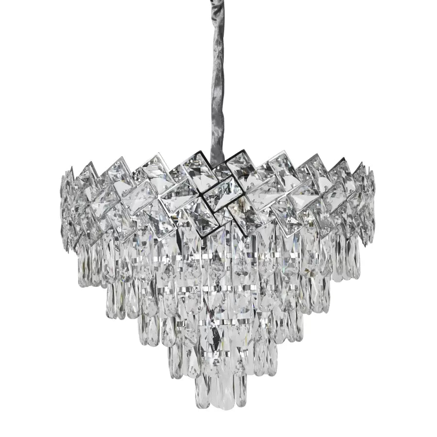 Křišťálový lustr WINDSOR Eleganza 8xE14, Průměr 39cm, Lesklý chrom, Nastavitelná výška Křišťálové lustry Výchozí název Alessandro Design