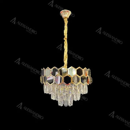 Melih Crystal Candelabra 5x E27 Průměr 40cm Zlato Black Crystal Candelabra Výchozí název Alessandro Design