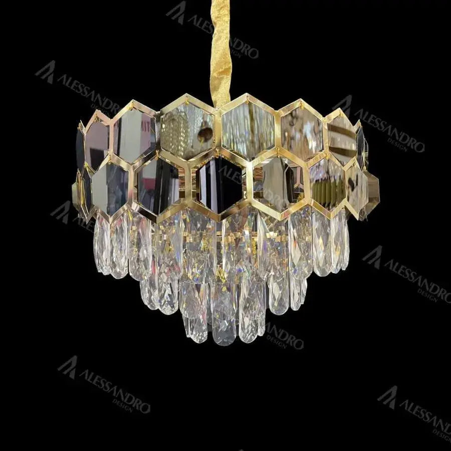 Melih Crystal Candelabra 5x E27 Průměr 40cm Zlato Black Crystal Candelabra Výchozí název Alessandro Design