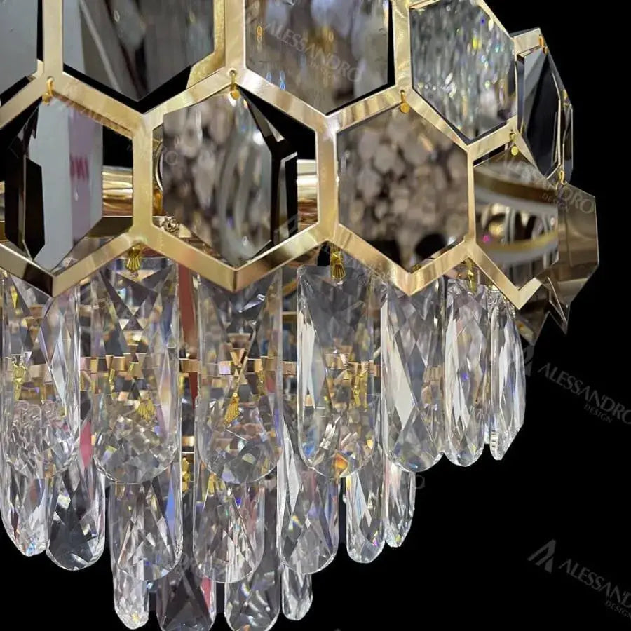 Melih Crystal Candelabra 5x E27 Průměr 40cm Zlato Black Crystal Candelabra Výchozí název Alessandro Design