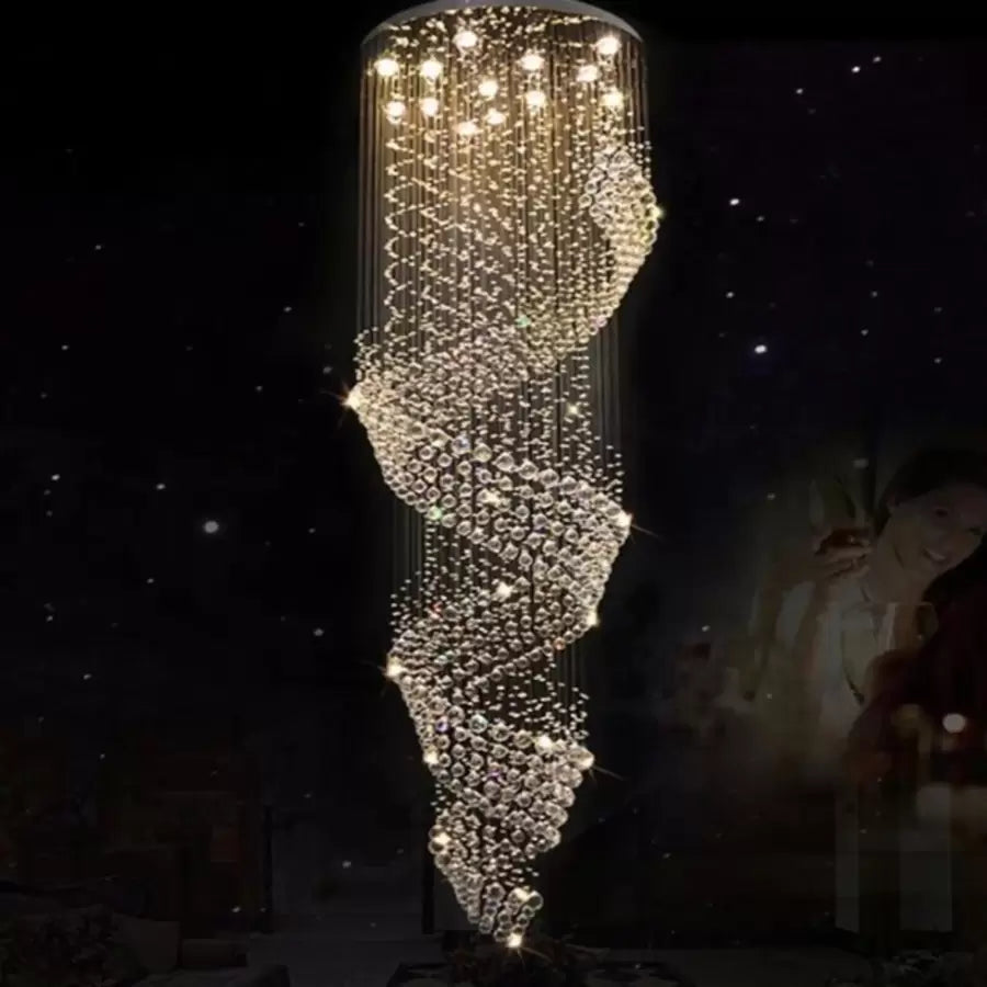 LED Crystal Candelabra 13 xGU10 Meili Chrome, Průměr 80 ​​cm, Výška 240 cm, Model žebříku Crystal Candelabra Výchozí název Alessandro Design