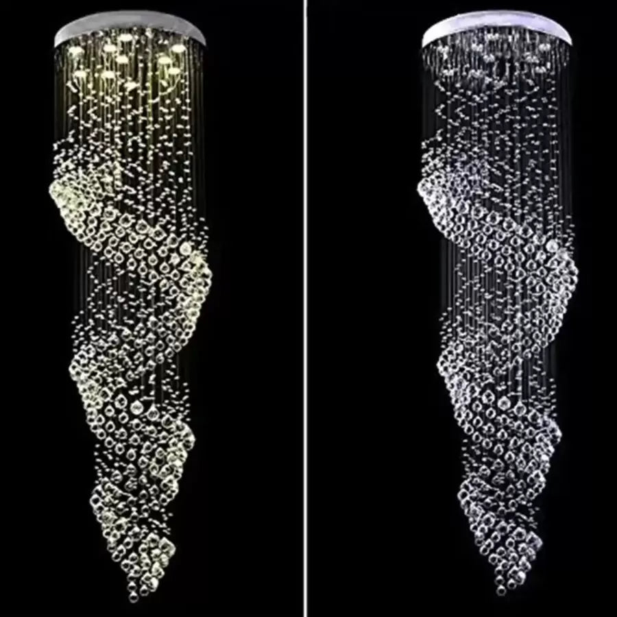 LED Crystal Candelabra 13 xGU10 Meili Chrome, Průměr 80 ​​cm, Výška 240 cm, Model žebříku Crystal Candelabra Výchozí název Alessandro Design