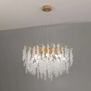 Kaskádový křišťálový lustr WALTZ, 6xG9, zlatý, průměr 45 cm, Nastavitelná výška Křišťálové lustry Výchozí název Alessandro Design