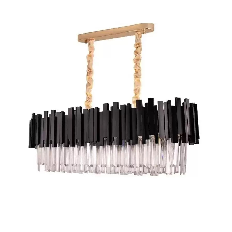 Křišťálový lustr BLOIS Regalis 10xE14, délka 80 cm, černý, nastavitelná výška Křišťálový lustr Výchozí název Alessandro Design