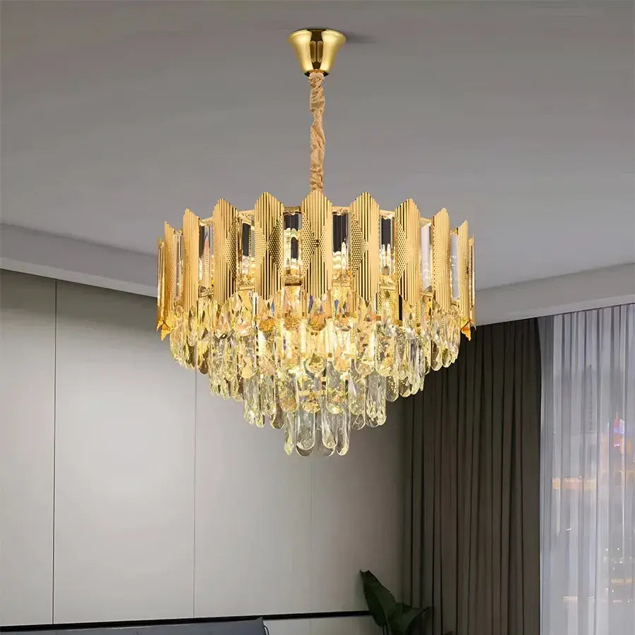 Křišťálový lustr BUCKINGHAM Nobile 5xE14, průměr 40 cm, lesklé zlato, nastavitelná výška Křišťálové lustry Výchozí název Alessandro Design