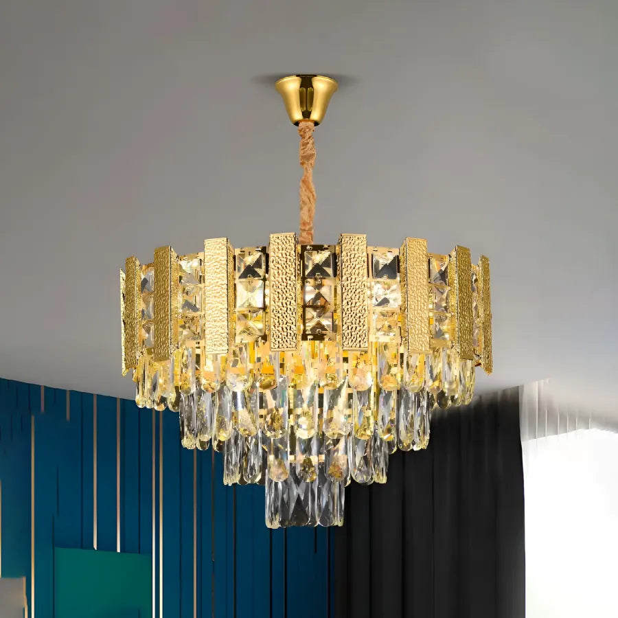 Křišťálový lustr PELES Nobile 4xE14, průměr 40 cm, lesklé zlato, nastavitelná výška Křišťálové lustry Výchozí název Alessandro Design