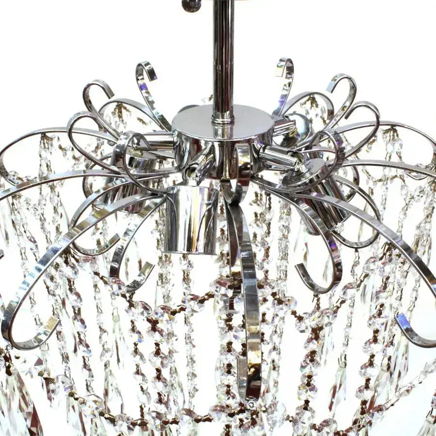 Křišťálový lustr EDINBURGH Eleganza, 5xE27, průměr 47 cm, lesklý chrom Klasické lustry Výchozí název Alessandro Design