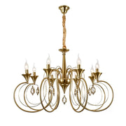 Frederick Crystal Lustr 8xE14, Průměr 52cm, Zlatý, Nastavitelná výška Klasické lustry Výchozí název Alessandro Design