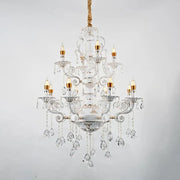 Bruhier Crystal Lustr 12x E14, Průměr 75cm, Bílý se zlatem, Nastavitelná výška Klasické lustry Výchozí název Alessandro Design