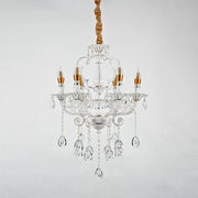 Bruhier Cristal Candelabra 6x E14, Průměr 55cm, Bílá se zlatem, Nastavitelná výška Cristal Candelabra Výchozí název Alessandro Design