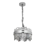 Křišťálový LED lustr s dálkovým ovládáním Miguel 92W stmívatelný stříbrný křišťálový lustr Výchozí název Alessandro Design