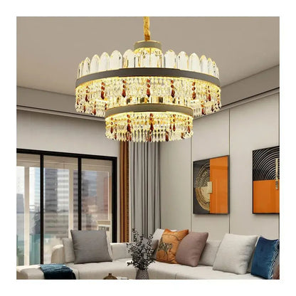 Pollux LED lustr s dálkovým ovládáním, 300W, průměr 75cm zlatý, křišťálový, stmívatelný křišťálový svícen Výchozí název Alessandro Design
