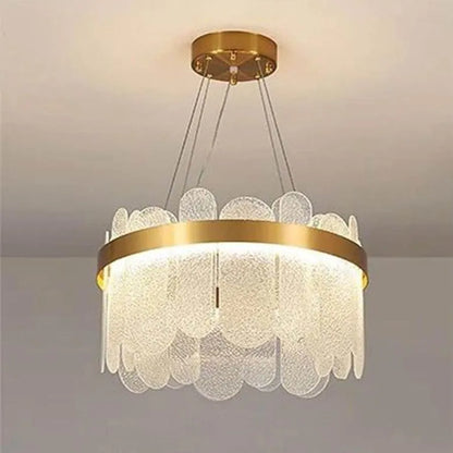LED lustr s dálkovým ovládáním Aden 58W stmívatelné zlaté křišťálové lustry Výchozí název Alessandro Design