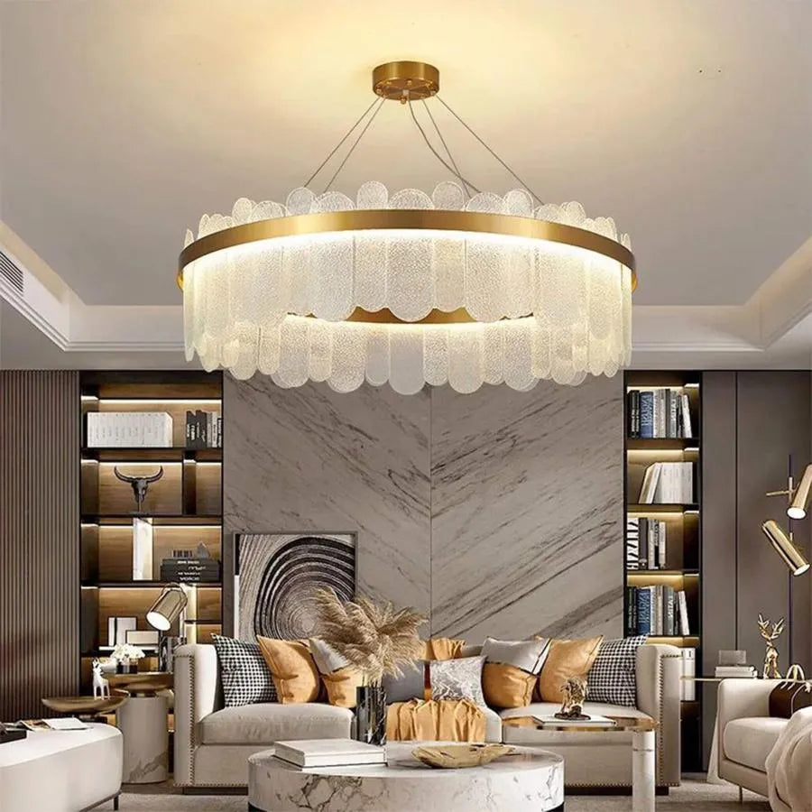 LED lustr s dálkovým ovládáním Alvaro 128W stmívatelný Golden Candelabre Cristal Výchozí název Alessandro Design