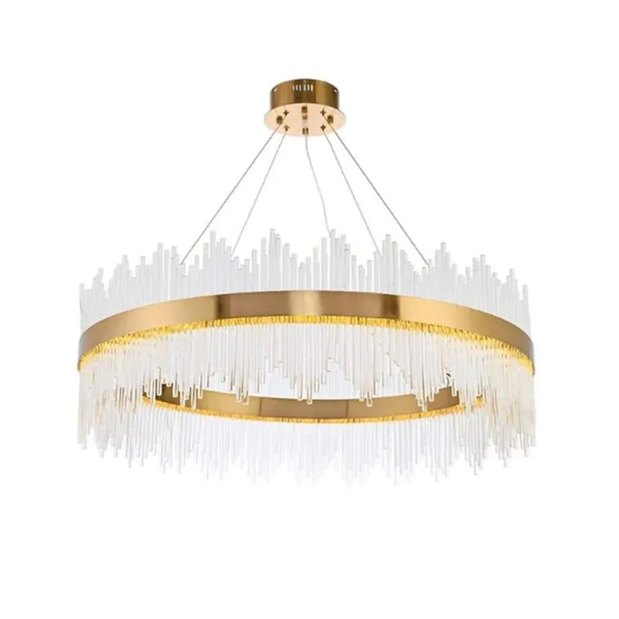 LED lustr s dálkovým ovládáním Aurelio 133W stmívatelný zlatý lustr Crystal Výchozí název Alessandro Design