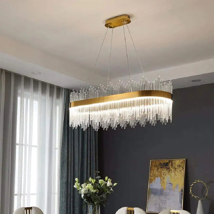 Závěsný LED lustr s dálkovým ovládáním, SIMONE 105W, lineární, studené/teplé/neutrální světlo, stmívatelné, lesklé zlaté, výškově nastavitelný LED lustr Výchozí název Alessandro Design